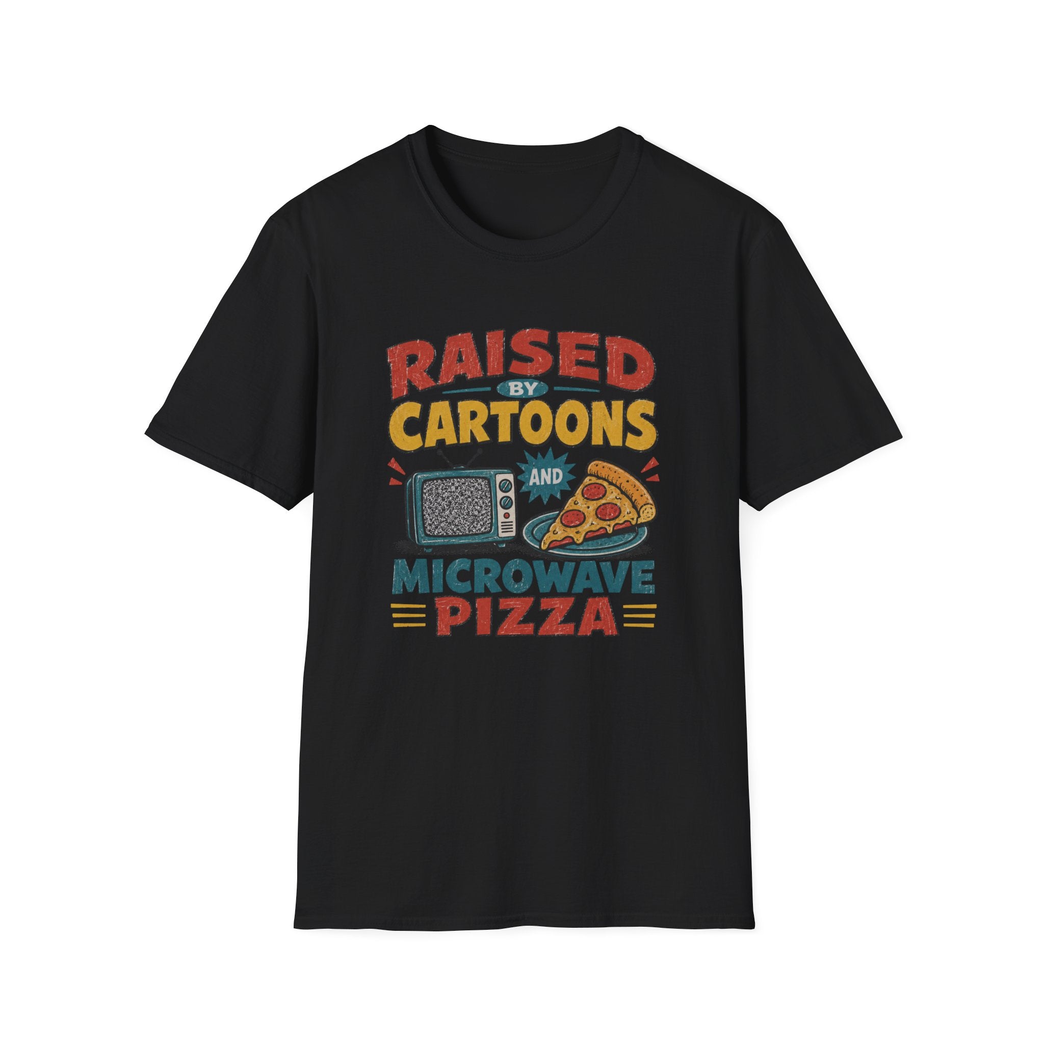 Raised Caertoons Pizza V1 T-Shirt