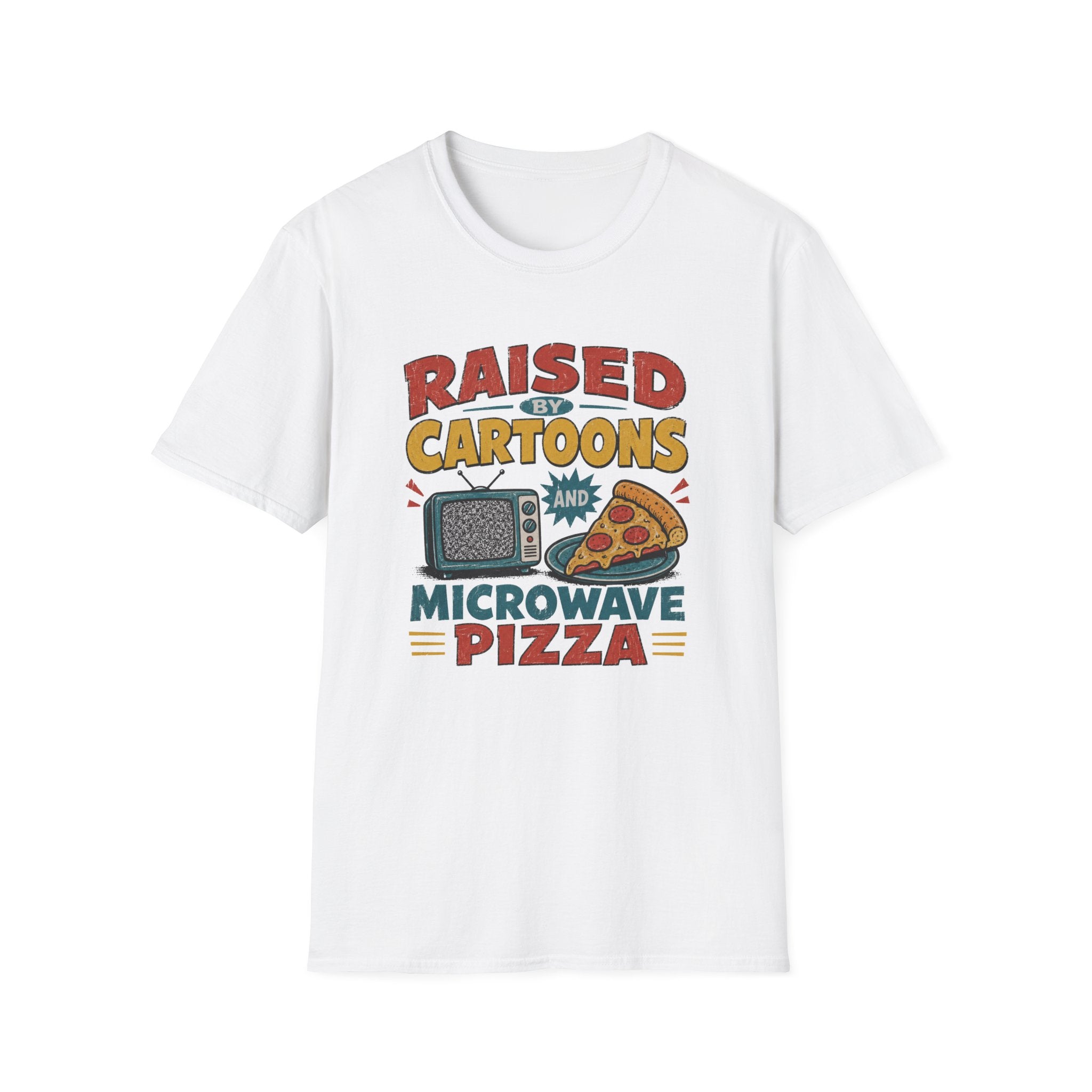 Raised Caertoons Pizza V1 T-Shirt